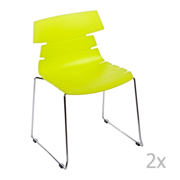 Sada zelených 2 židlí D2 Techno