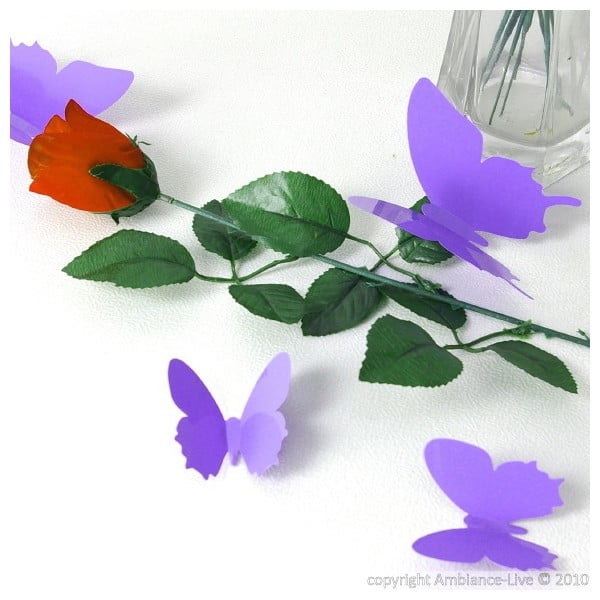 12 lilla liblikate kleebise komplekt - Ambiance-image-3