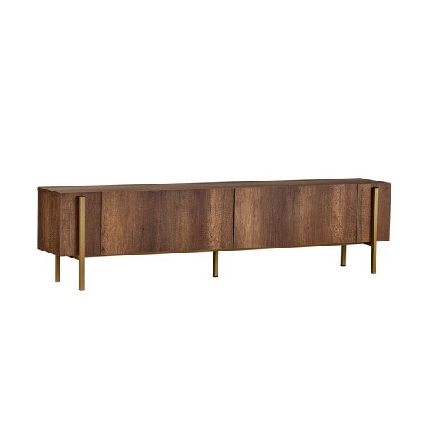 Tume naturaalses toonis pähklipuust televiisorilaud 180x45x30 cm Nexus - Kalune Design