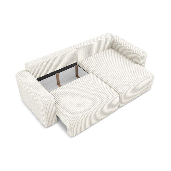 Kreemikas sametist diivanvoodi/panipaigaga nurgadiivan (parempoolne nurk/diivanvoodiga) Kona - Makamii-image-4