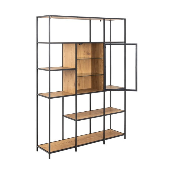 Raamaturiiul tammepuidust naturaalvärvi 135x185 cm Seaford - Actona-image-3