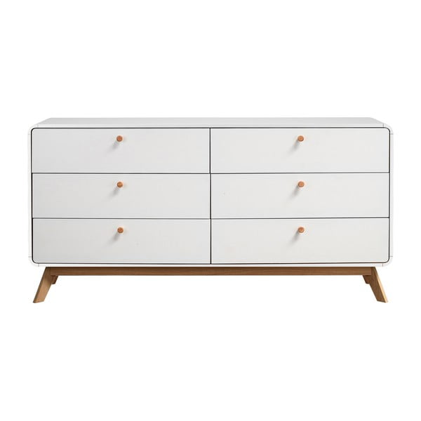 Valge madal kummut 150x74 cm Caitlin - Støraa-image-3