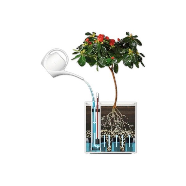 Taaskasutatud plastikust isekastev taimekast Cubico Stone - Flower Lover-image-1