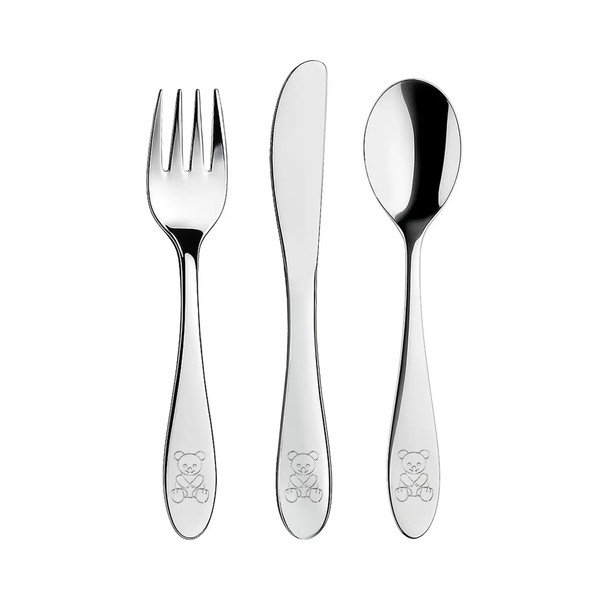 Roostevabast terasest laste söögiriistad hõbedast 3 tk - Orion