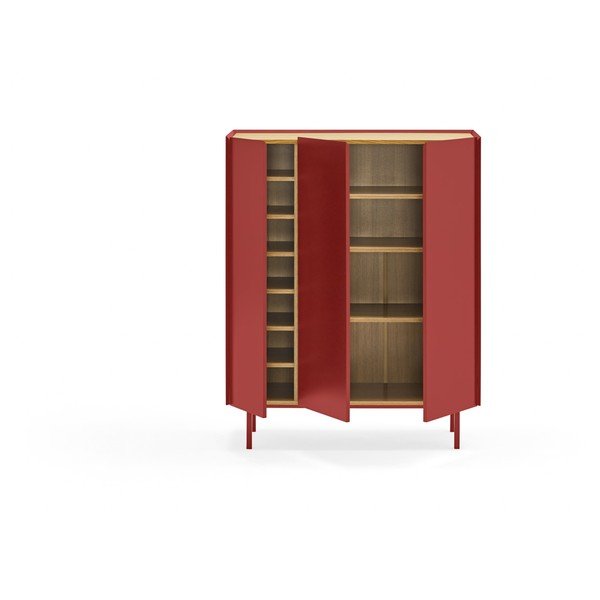 Punane kõrge tammedekooriga kummut 95x120 cm Arista – Teulat-image-3