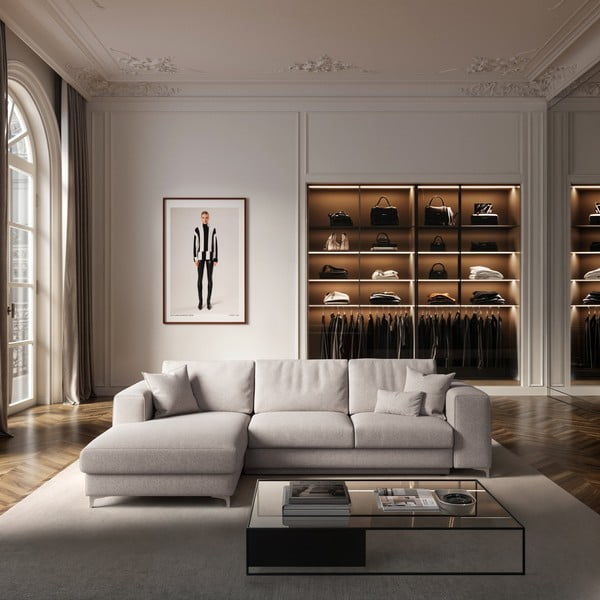 Helehall bukleekangast panipaigaga nurgadiivanvoodi (vasak nurk) Rene - Rodier-image-1