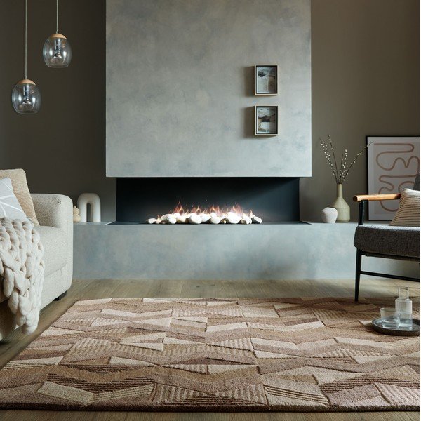 Pruun käsitsi kootud villane vaip 200x290 cm Moda Asher - Flair Rugs-image-1