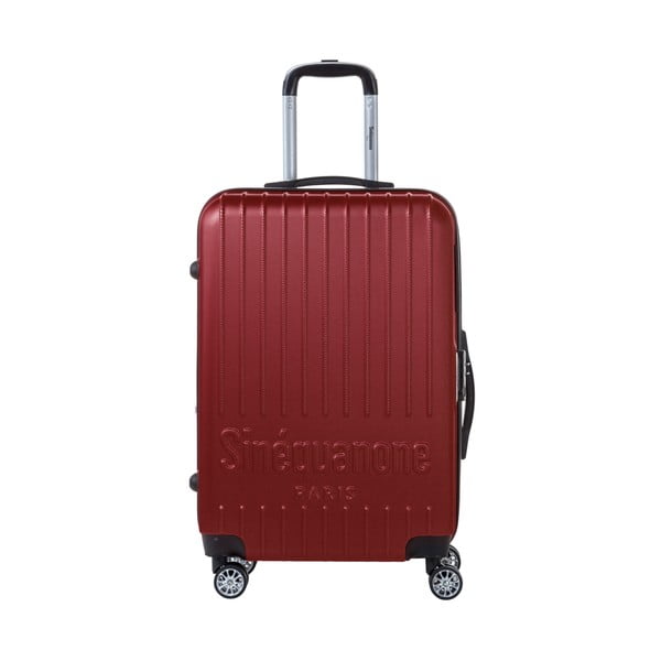Tmavě červený cestovní kufr na kolečkách s kódovým zámkem SINEQUANONE Chandler, 70 l