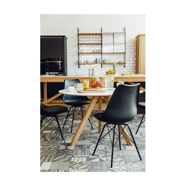 2 musta tooli komplekt musta metallist alusega Eco - Bonami Essentials-image-1