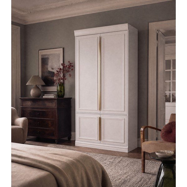 Helehall männipuidust hingedega ustega riidekapp 110x215 cm Organize - WOOOD-image-1