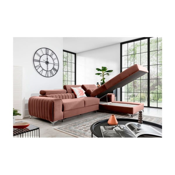 Roosa sametist lahtikäiv/sahtliga nurgadiivan (parem nurk/lamamisosaga) Grayson – ELTAP-image-3