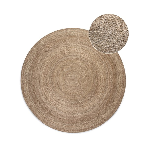 Kahepoolne ümmargune džuudist vaip ø 140 cm Braided - Hanse Home