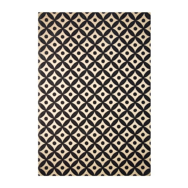Ručně tkaný koberec Kayoom Bellezza 322 Schwarz Naturell, 160 x 230 cm