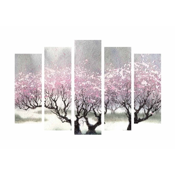 5-osaline maal lõuendil Cherry Blossom - Wallity