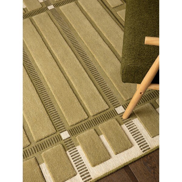 Roheline/beež käsitsi kootud villavaip 120x170 cm - Asiatic Carpets-image-2