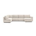 Kreem velvetist U-kujuline diivan, vasak nurk  Nihad modular - Bobochic Paris