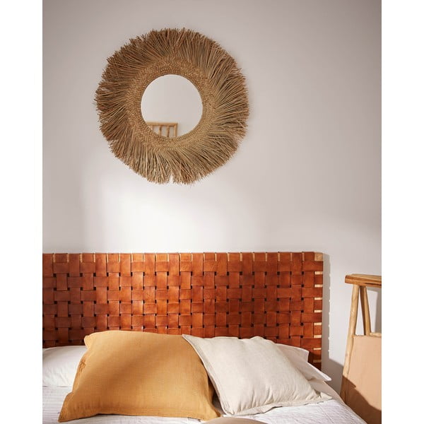 Teakpuust ja nahast pealaud, 153 x 110 cm Calixta - Kave Home-image-1