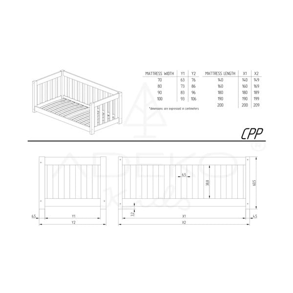Männipuidust lastevoodi 80x160 cm CPP - Adeko-image-3