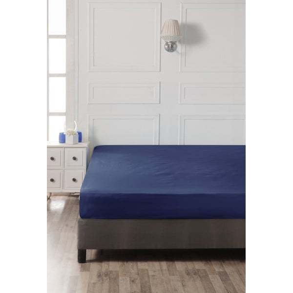 Tumesinine puuvillane kummiga lina 140x200 cm - Mijolnir-image-2