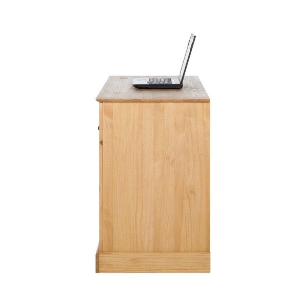 Přírodní pracovní stůl z borovicového dřeva s 2 dvířky Støraa Tommy-image-2