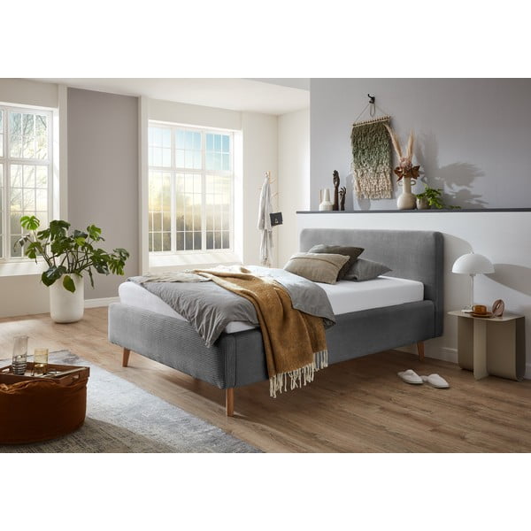 Hall polsterdatud üheinimesevoodi ilma voodipõhjata 120x200 cm Mattis – Meise Möbel-image-1