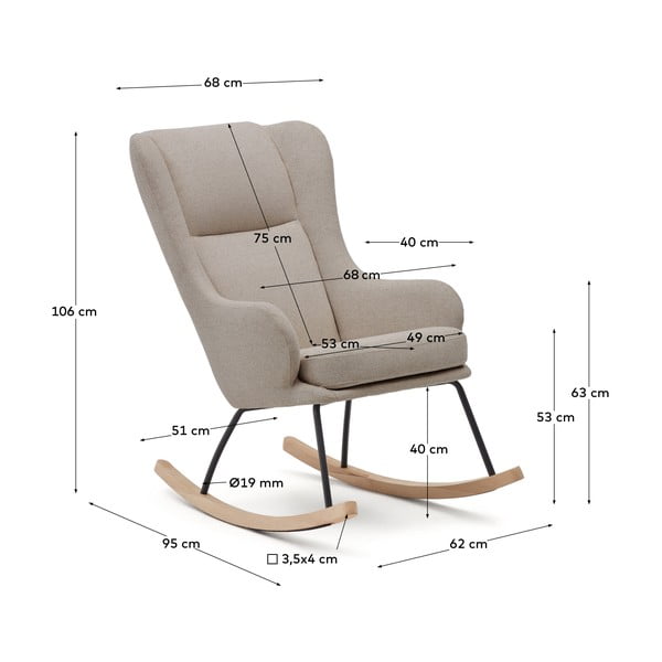 Beež bukleekangast kiiktool Maustin - Kave Home-image-4