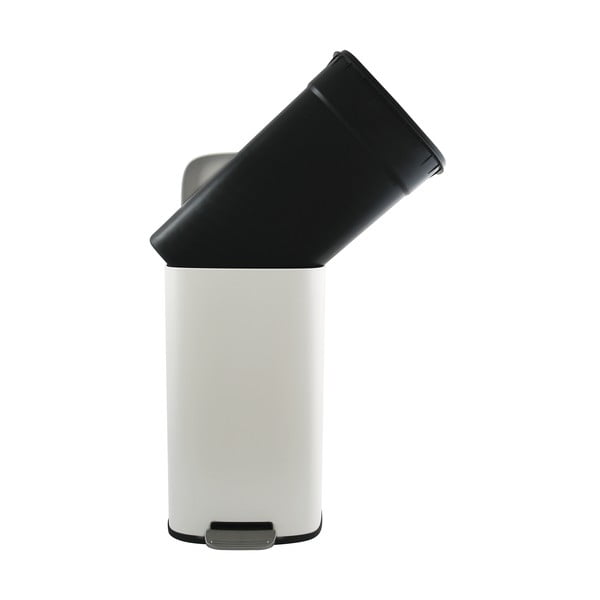 Matt valge terasest prügikast 50 l Akira - Spirella-image-3