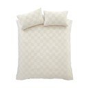 Kreemikas laiendatud kahekohaline voodipesu buklee 230x220 cm Cosy Checkerboard - Catherine Lansfield