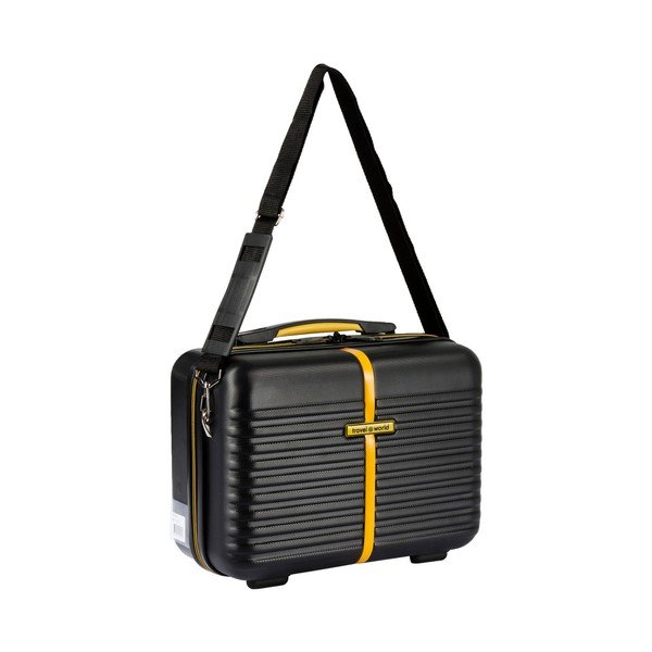 Set černého kosmetického kufříku a kufru na kolečkách Travel World-image-1