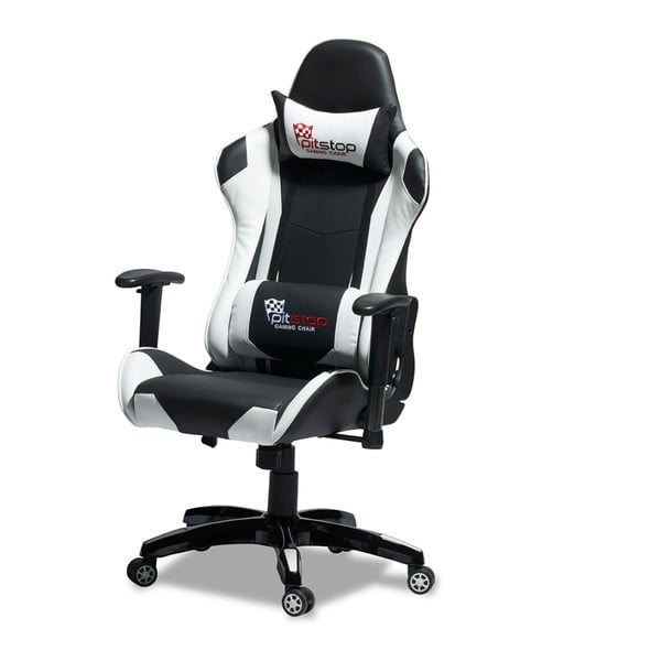 Černobílá ergonomická kancelářská židle Furnhouse Gaming