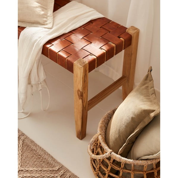 Konjakipruun nahast pink Calixta - Kave Home-image-2