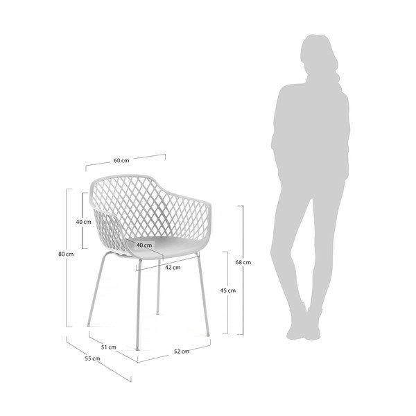 Valge metallist aiatool Quinn - Kave Home-image-1