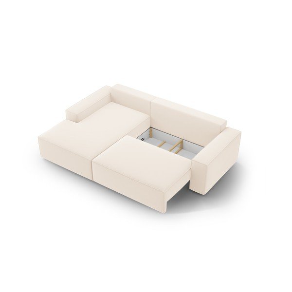 Beež sametist lahtikäiv nurgadiivan (vasak nurk) Jodie – Micadoni -image-4