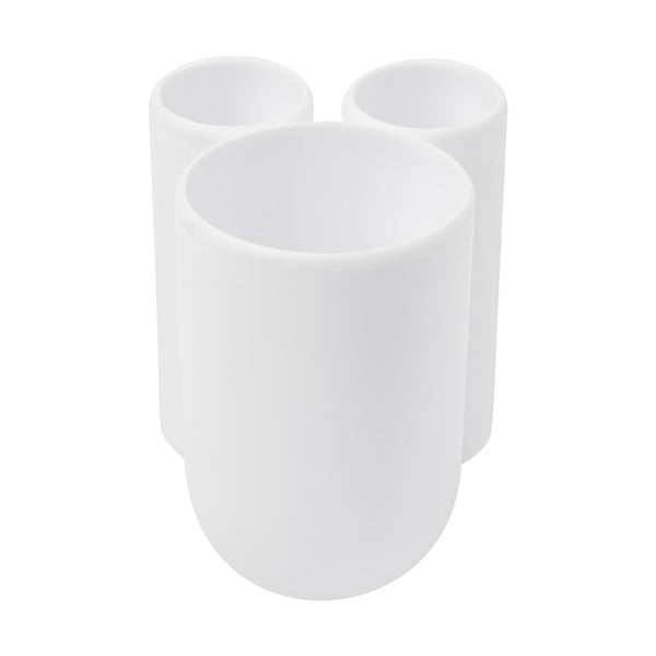 Valge plastikust tass hambaharjade jaoks Touch - Umbra