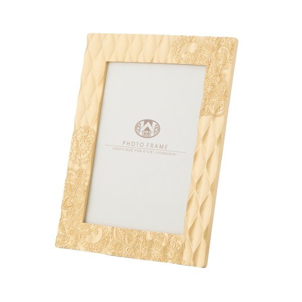 Žlutý fotorámeček v pryskyřicovém rámu Mauro Ferretti Glam Carving, 15 x 20 cm