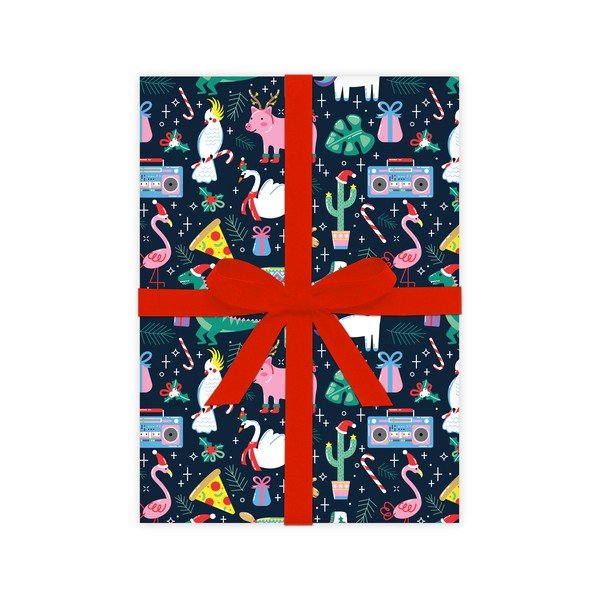 5 lehte pakkepaberit, 50 x 70 cm Crazy Christmas - eleanor stuart-image-2