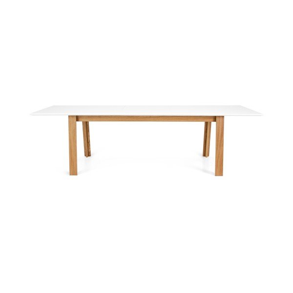 Valge kokkupandav söögilaud tammepuust jalgadega Profil - Tenzo-image-2