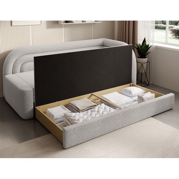 Kreemikas bouclé-diivan, muudetav/koos panipaigaga, parem nurk, 223 cm-image-4