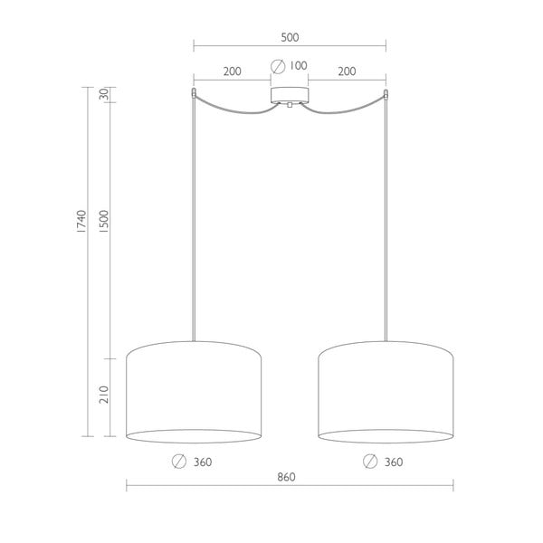 Must kahe varrega ja kuldse sisemusega rippvalgusti , ⌀ 36 cm Mika - Sotto Luce-image-2