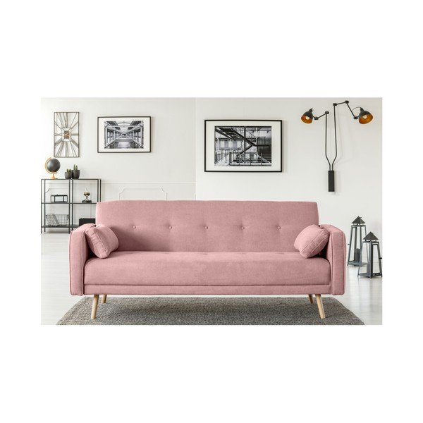 Růžová rozkládací pohovka Cosmopolitan Design Stuttgart, 212 cm-image-4