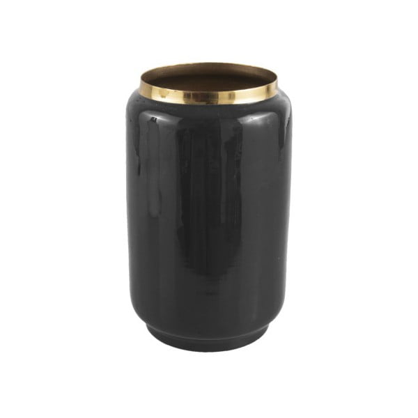 Černá váza s detailem ve zlaté barvě PT LIVING Flare, výška 22 cm