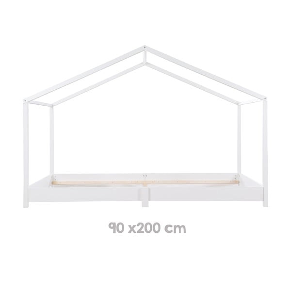 Valge majakujuline lastevoodi 90x200 cm Montessori - Roba-image-3