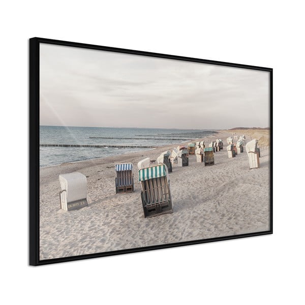 Plakat raamis, 60 x 40 cm Baltic Beach Chairs - Artgeist