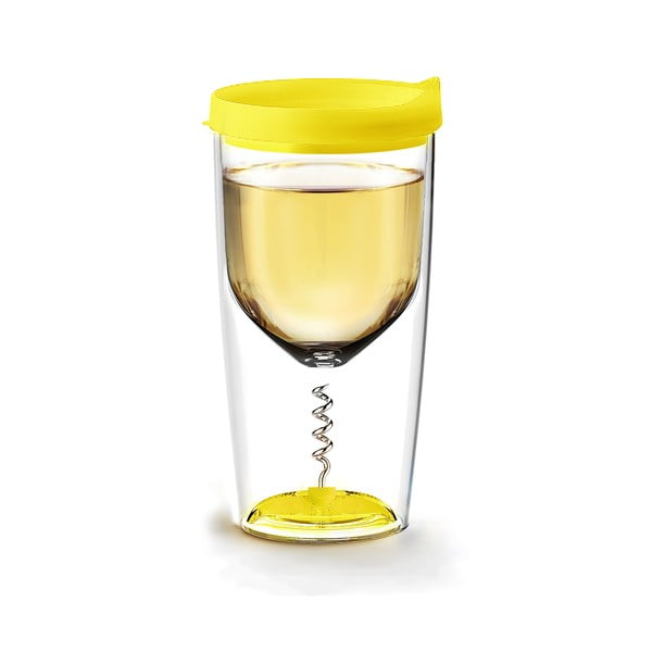 Termoska na víno s vývrtkou Vino Opener Yellow
