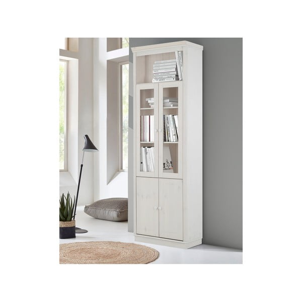 Valge männipuidust vitriin 74x223 cm Anita - Støraa-image-3