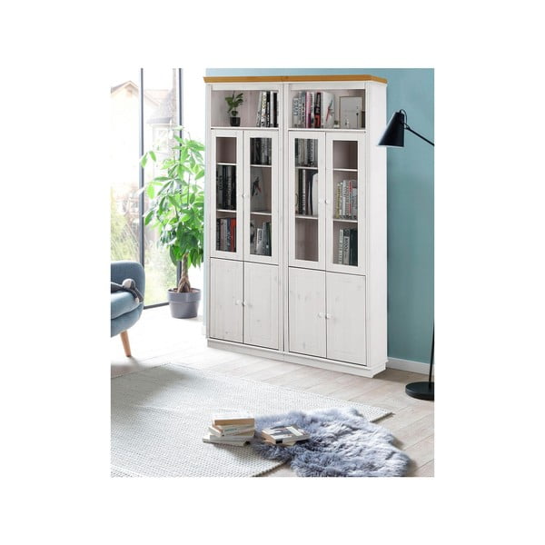 Valge männipuidust vitriinkapp 148x223 cm Anita - Støraa-image-2