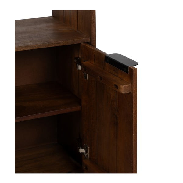 Pruun mangopuidust raamaturiiul 60x190x30 cm Sagara - Ixia-image-4