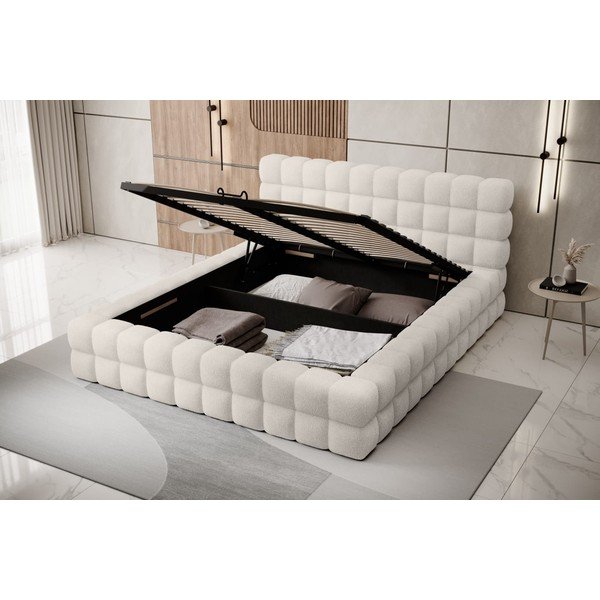 Valge polsterdatud kaheinimesevoodi koos panipaiga ja voodipõhjaga 180x200 cm Dizzle - ELTAP-image-2