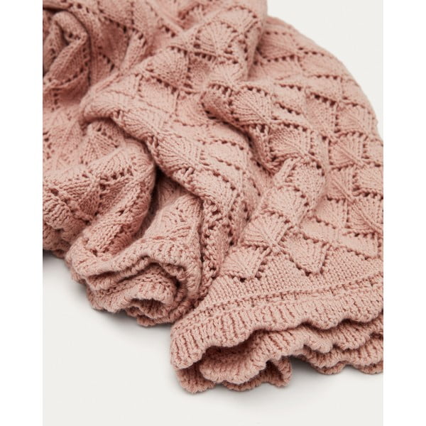 Roosa puuvillane silmkoeline beebitekk 70x100 cm Ria - Kave Home-image-1