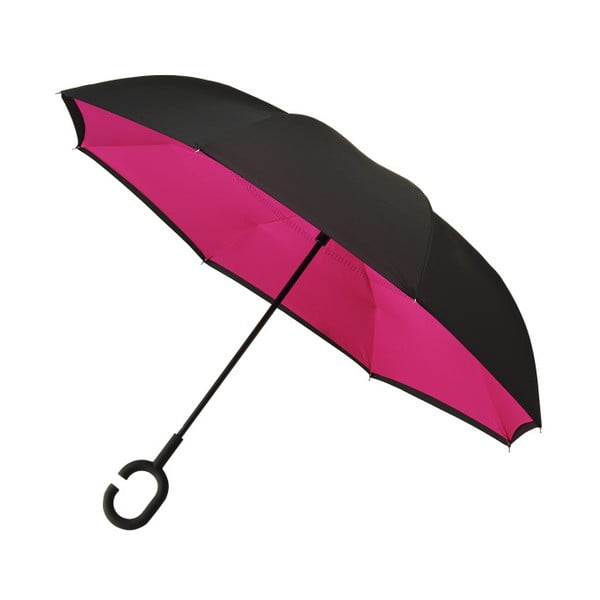 Černo-růžový deštník Rever, ⌀ 107 cm